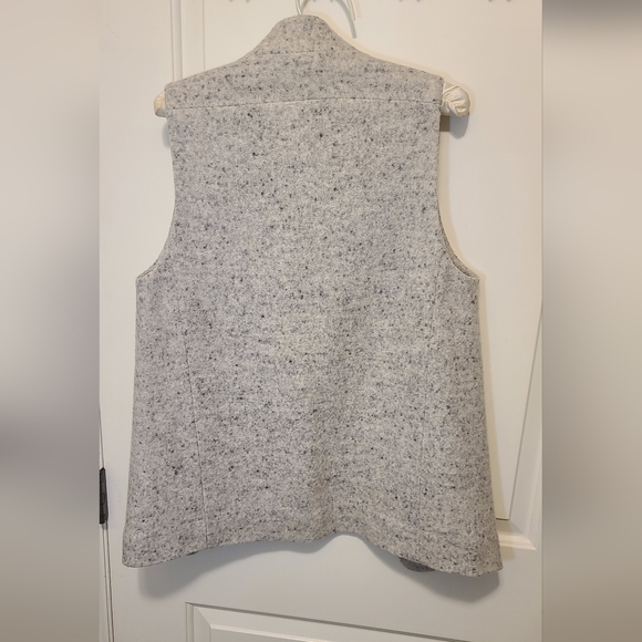 Club Monaco Wool Blend Tweed Open- Front Vest Gray Specked Size XS - Picture 4 of 13